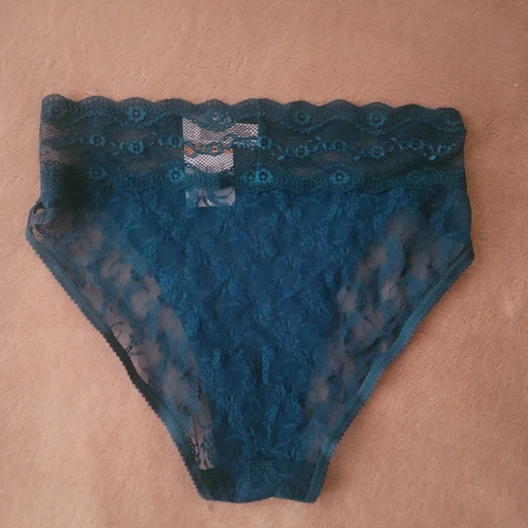 B.tempt'd By Wacoal Lace Kiss Hi-leg Teal Panty Size Small - Picture 2 of 2